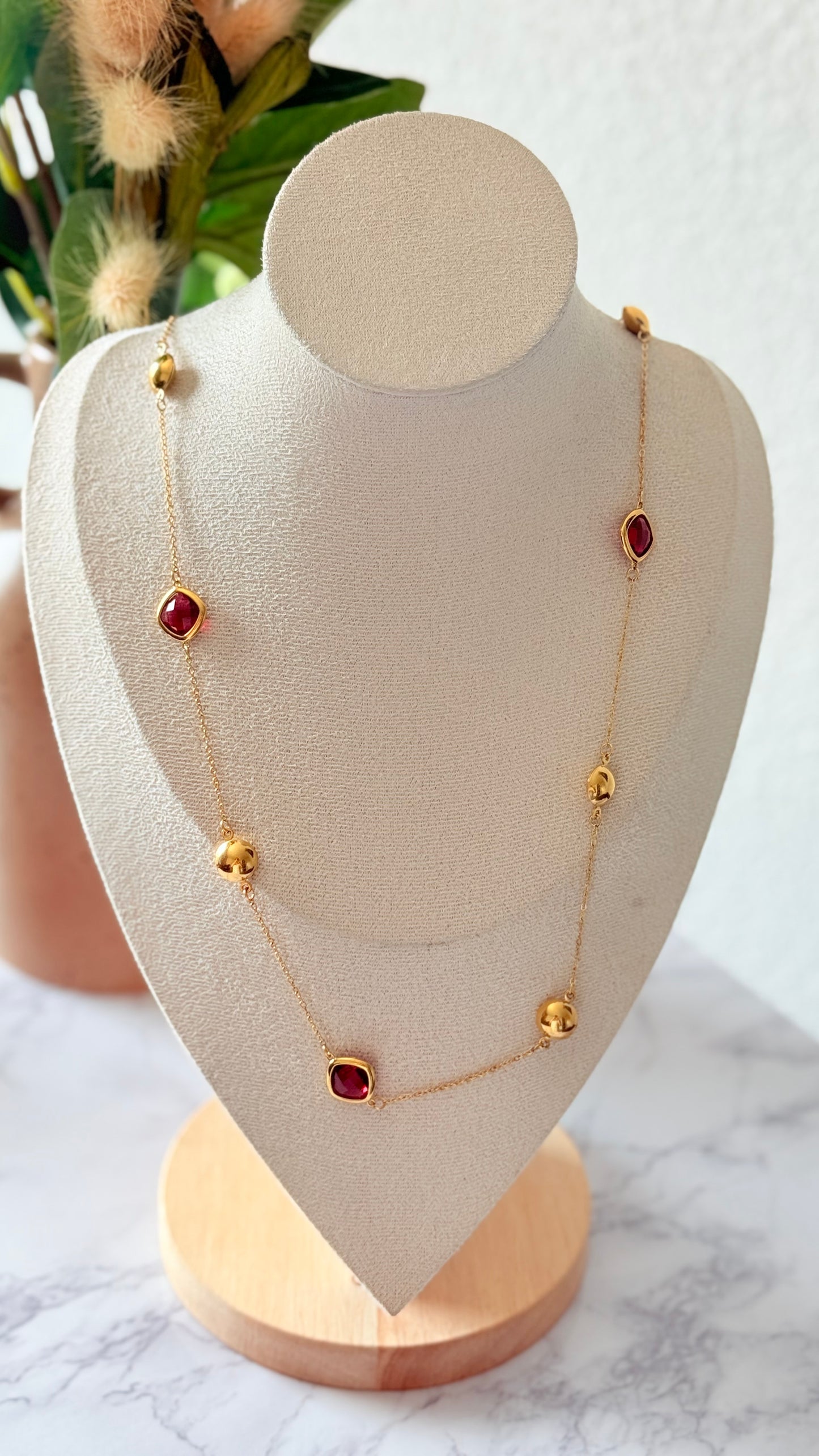 Sautoir bohemian light ROUGE
