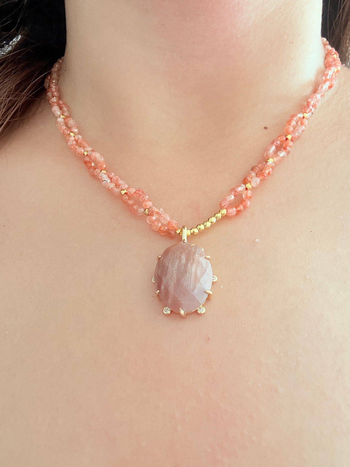 Collier création Alma - Pierre de soleil