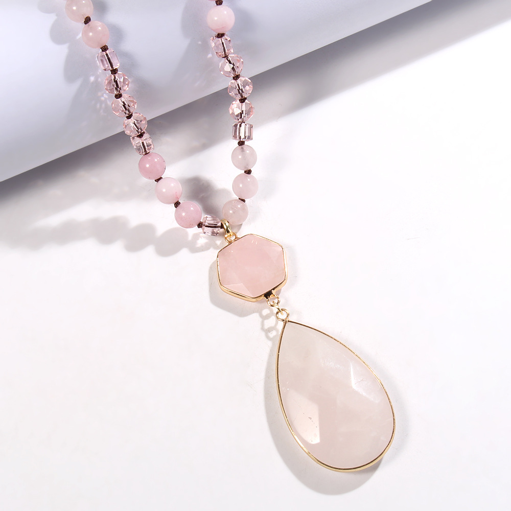 Sautoir Quartz Rose – Amour & Douceur