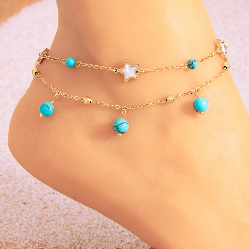 Bracelet de cheville Turquoise