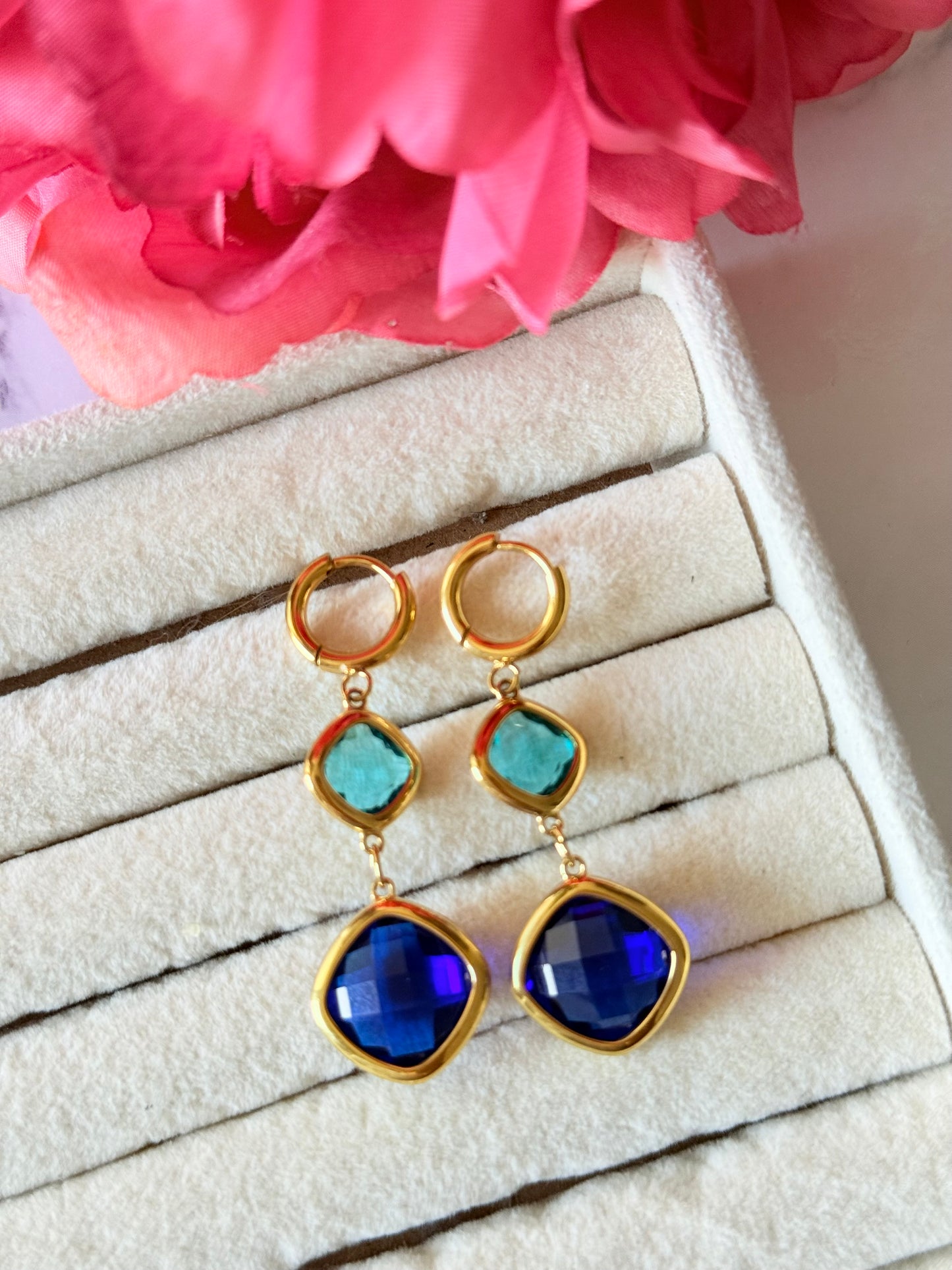 Boucles d’oreilles Angelina bleu