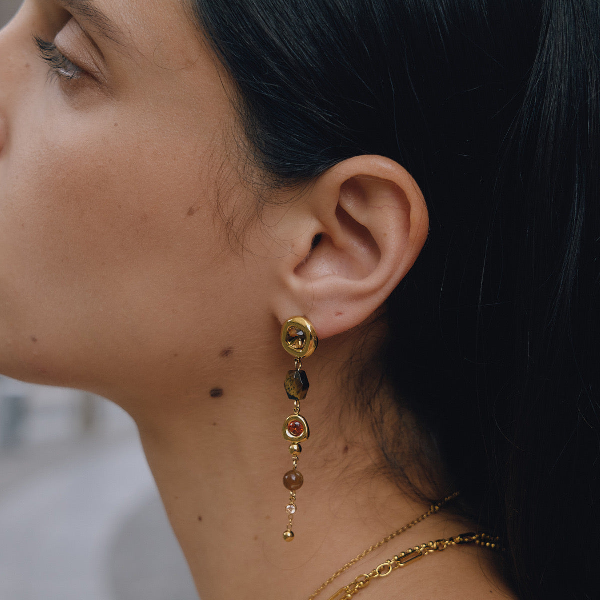 Boucles d’oreilles Esma ~ Œil de tigre