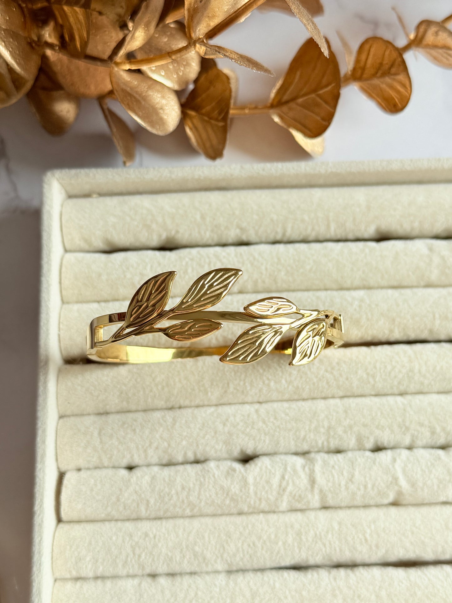 Bracelet Jonc Feuilles d’automne