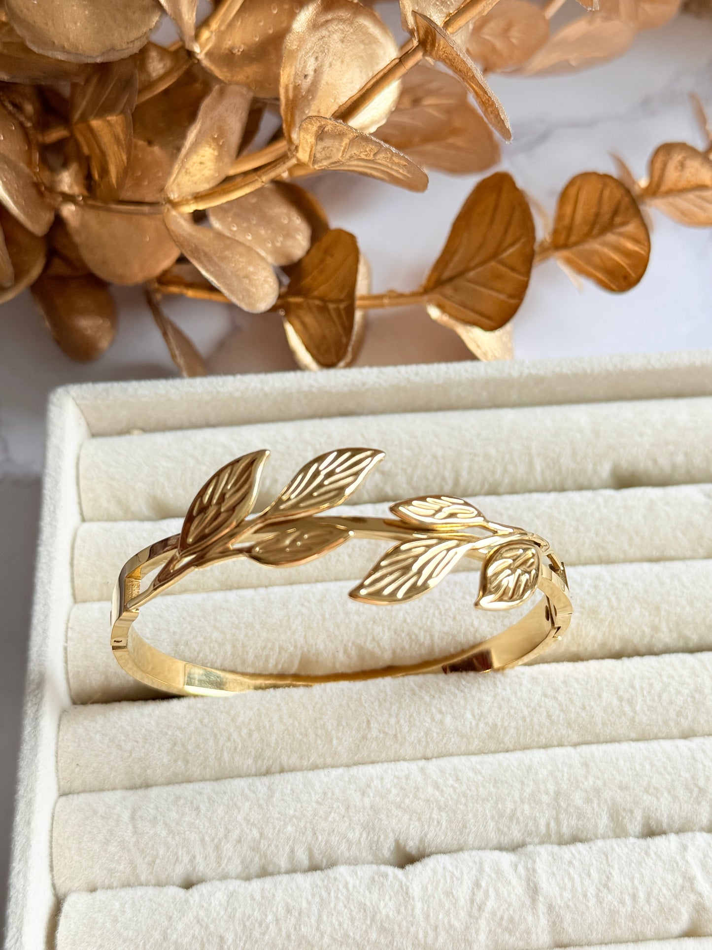 Bracelet Jonc Feuilles d’automne