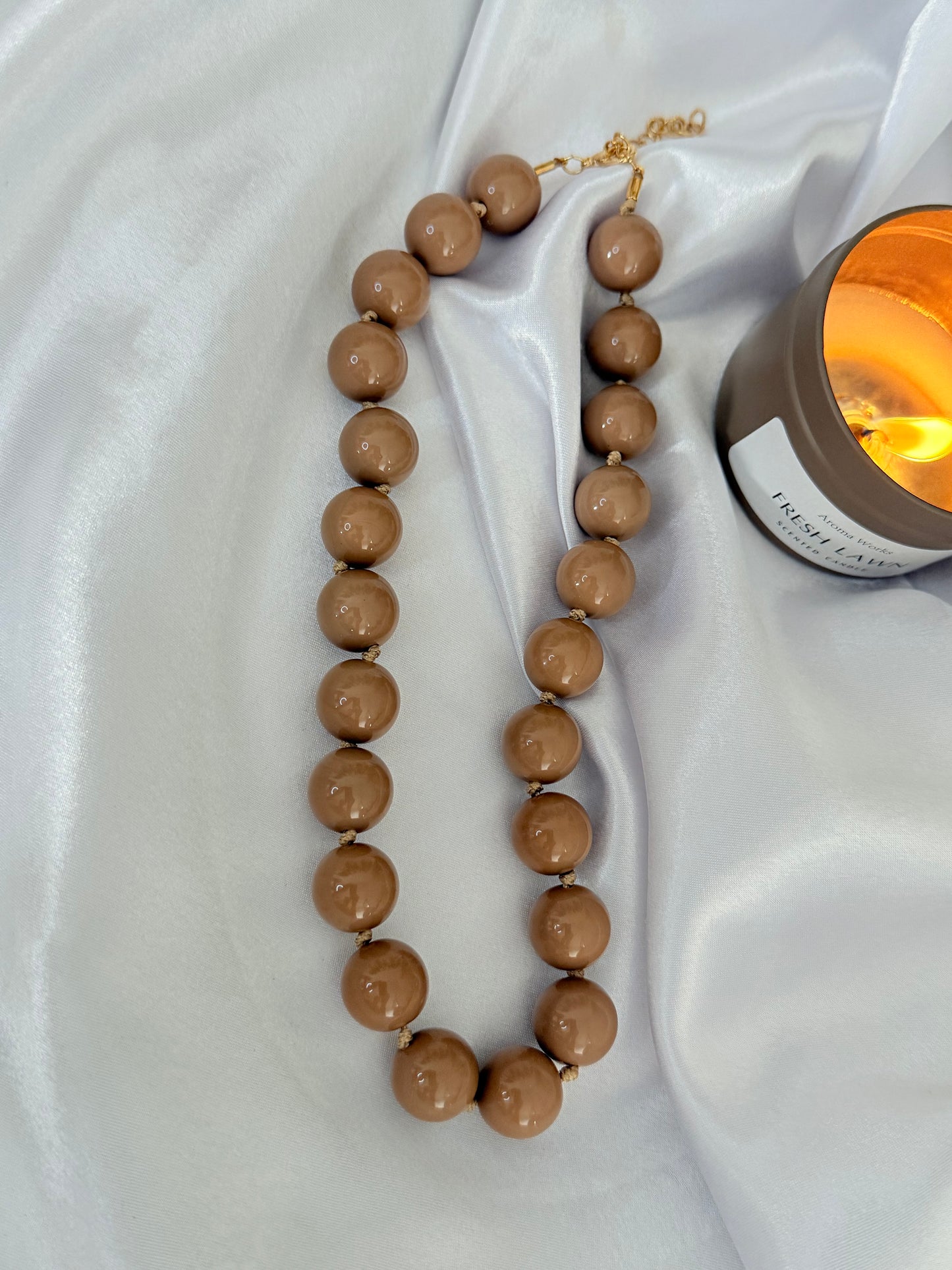 Collier Boheme rose pale