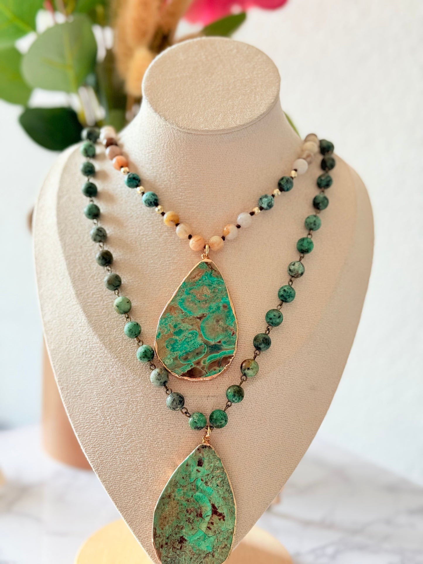 Sautoir Turquoise Africaine