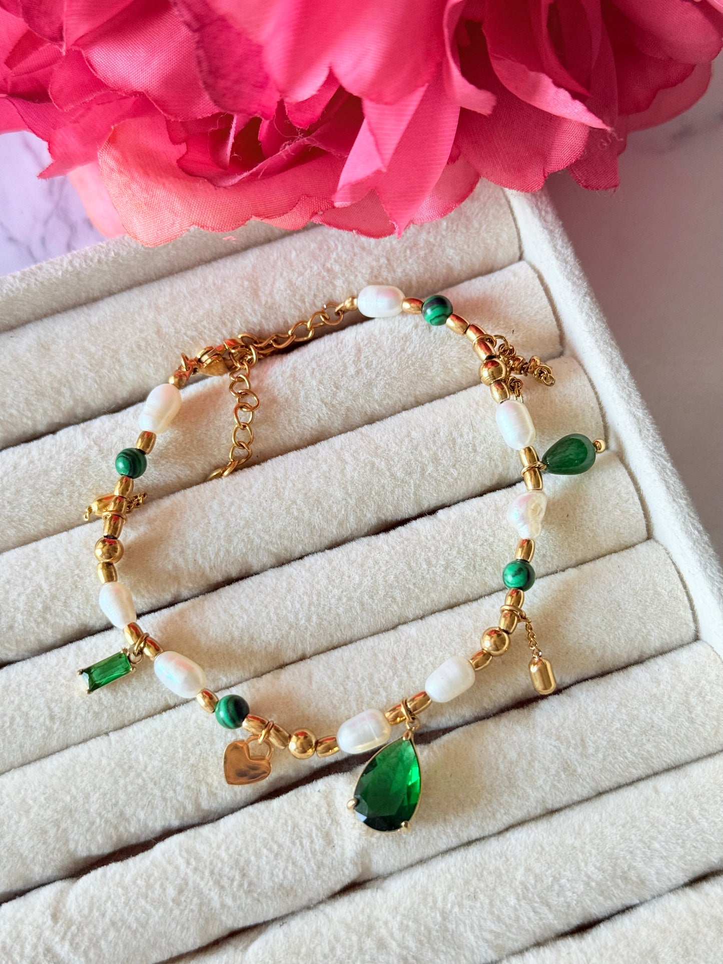 Bracelet Multi charms Positano -Vert