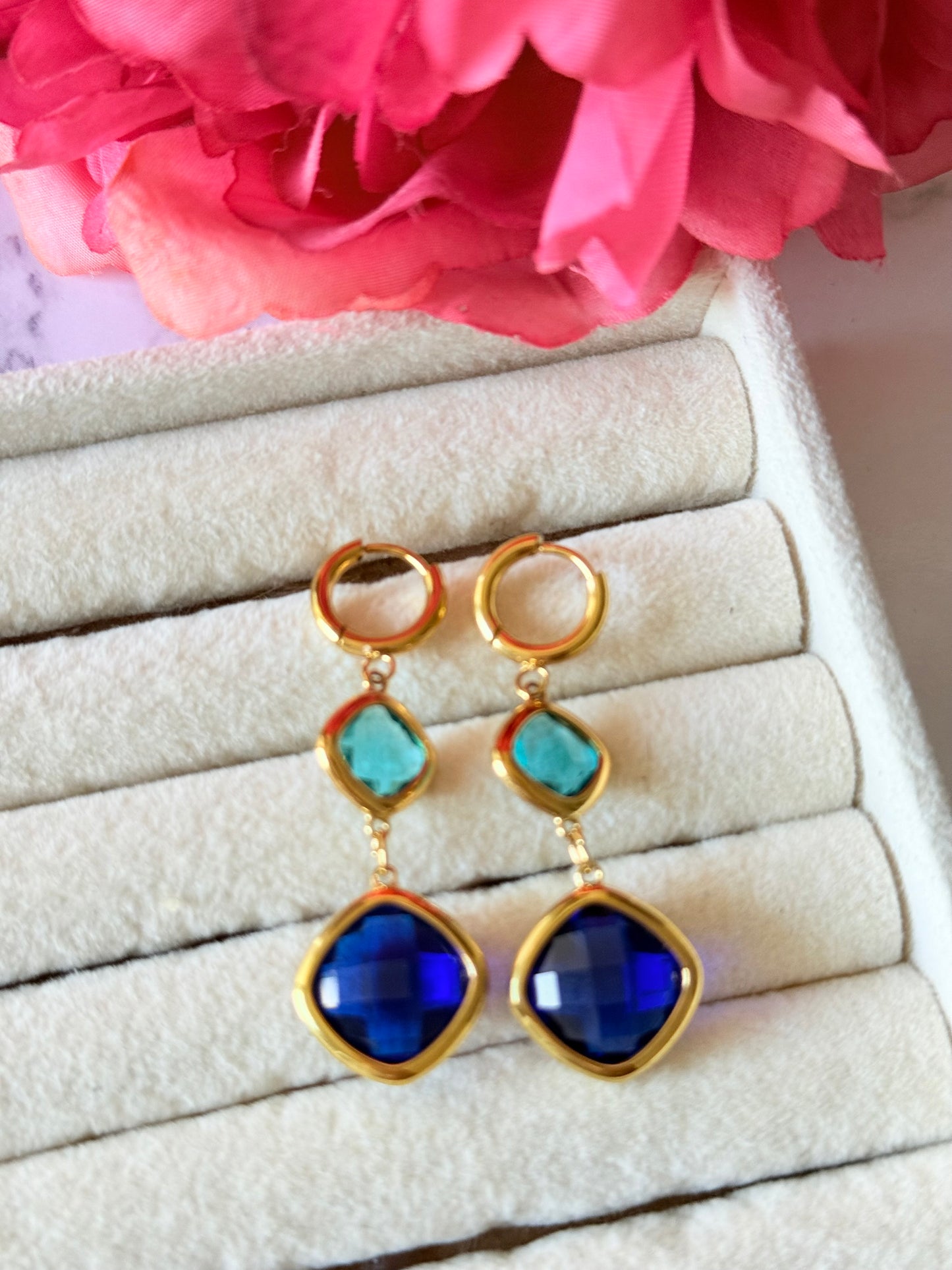 Boucles d’oreilles Angelina bleu