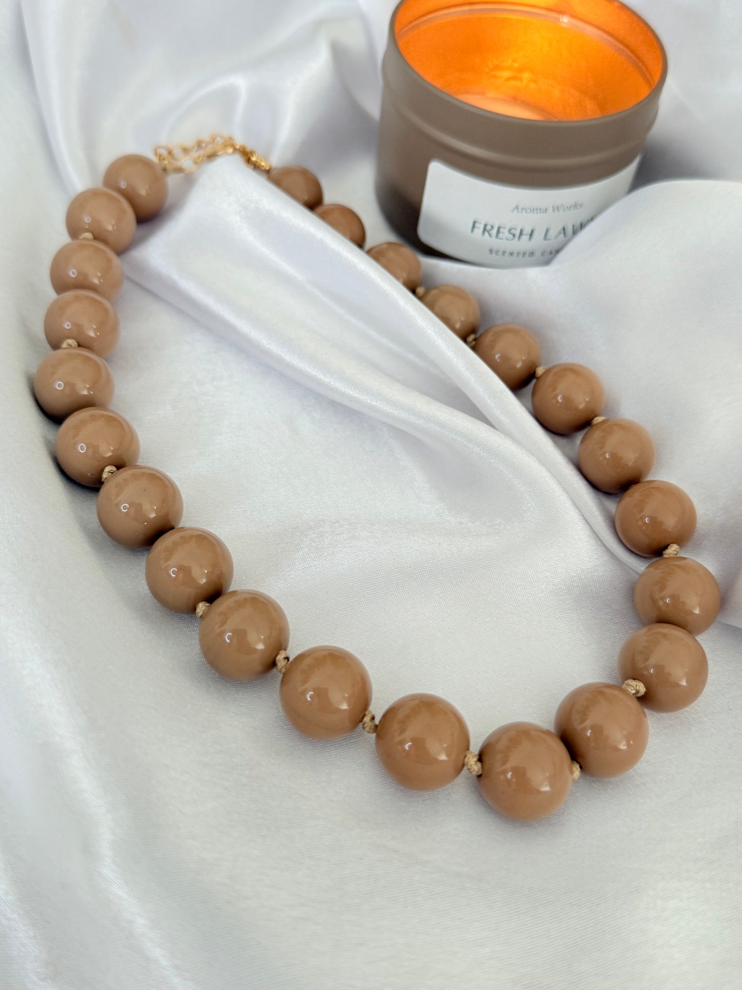 Collier Boheme rose pale