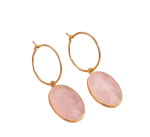 Boucles d’oreilles Alkéo- Véritable Quartz rose