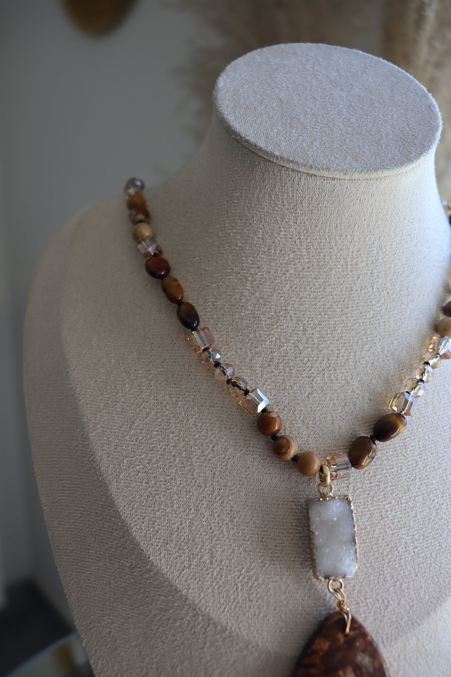 Sautoir Éclat Naturel Jaspe & Quartz