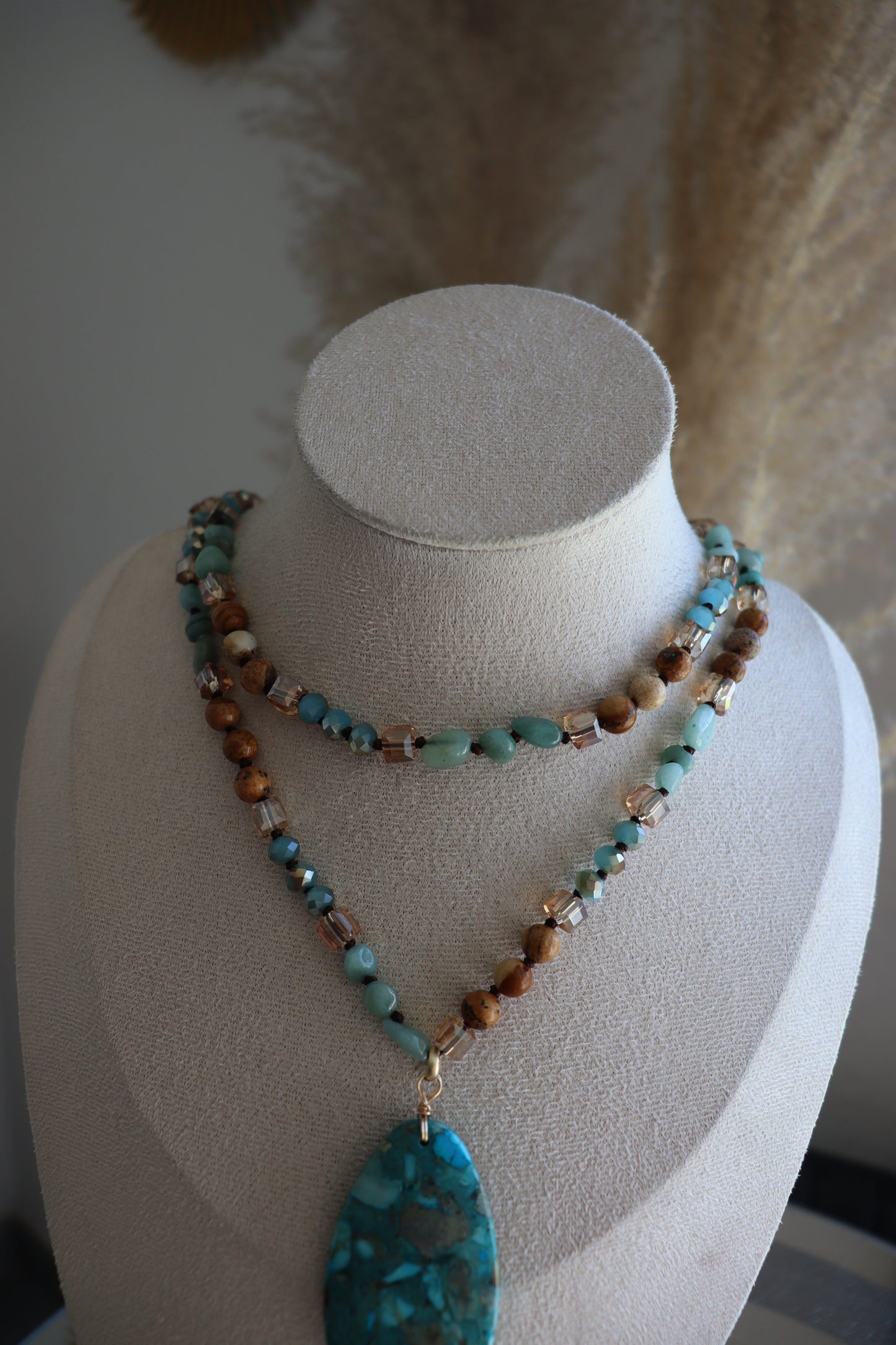 Sautoir Éclat Naturel Amazonite - Turquoise