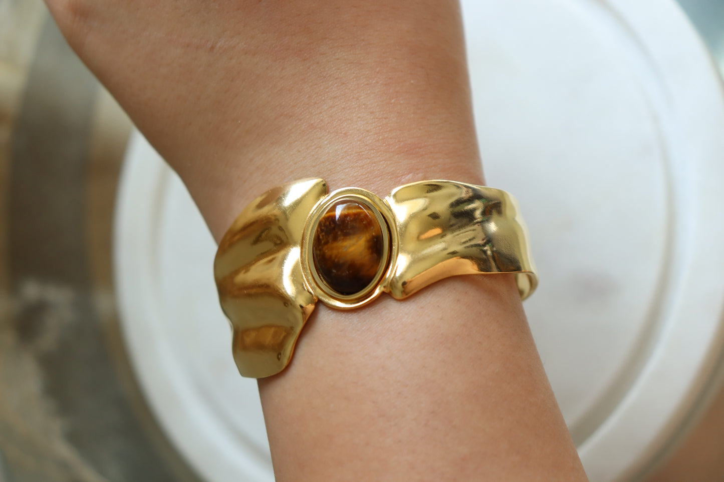 Bracelet Jonc Alya - Œil de tigre