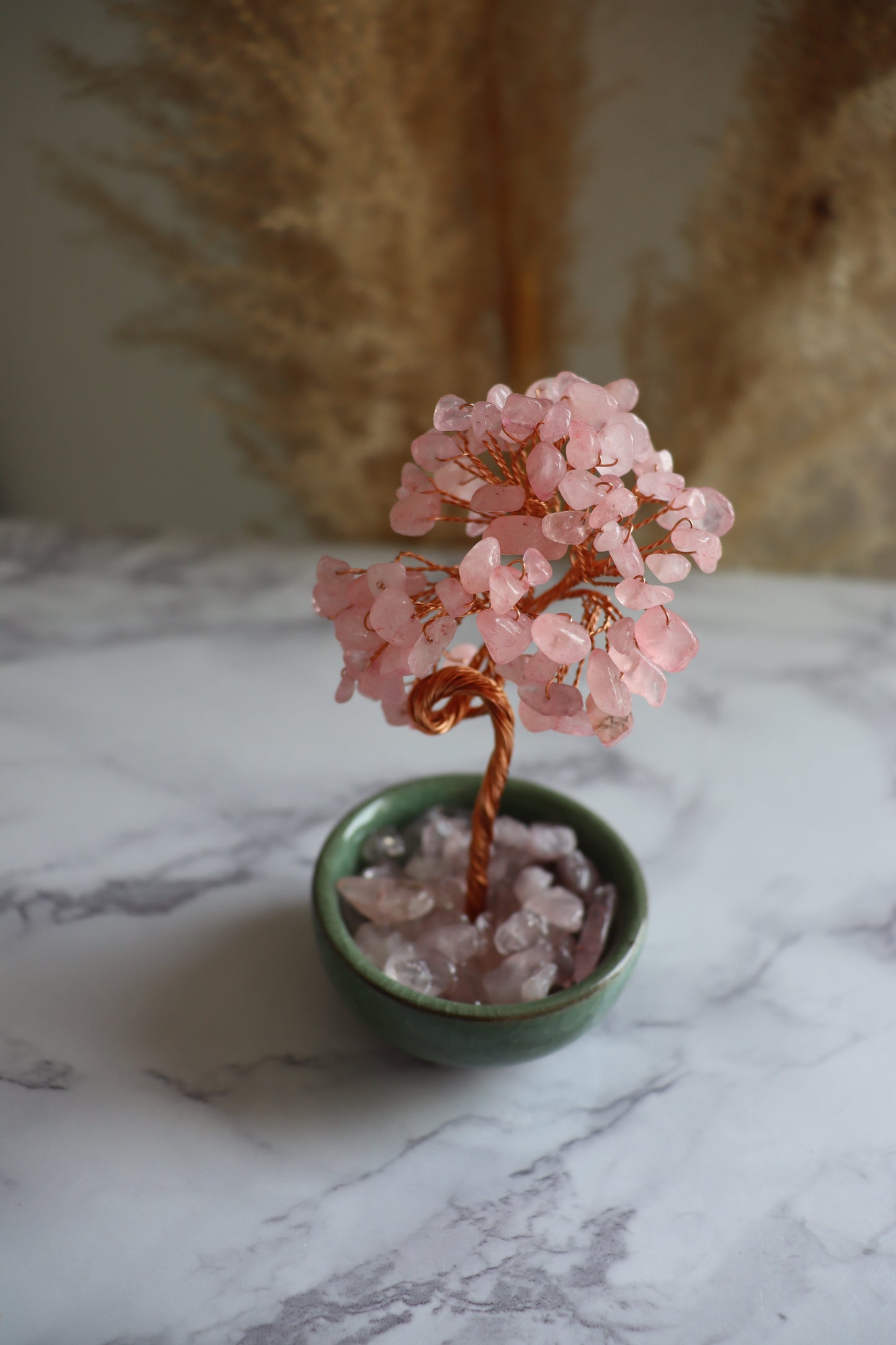 Arbre de Vie en Quartz Rose – Harmonie & Douceur
