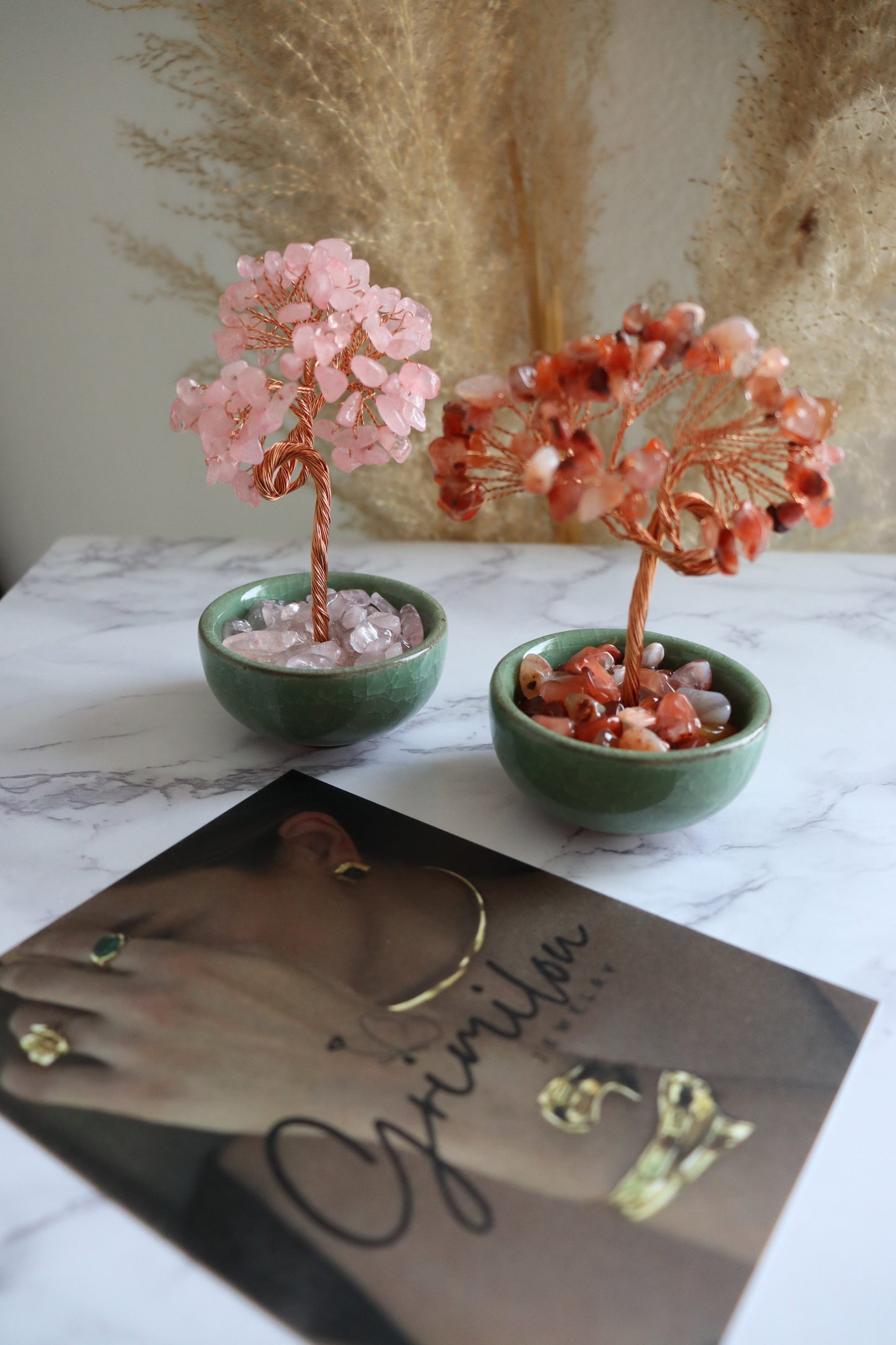 Arbre de Vie en Quartz Rose – Harmonie & Douceur