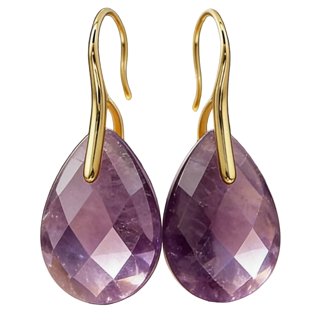 Boucles d’oreilles Gouttelettes d’améthyste