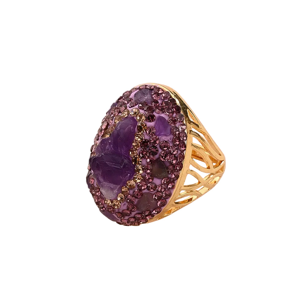 Bague Améthysta - pierre d’amethyste Ajustable
