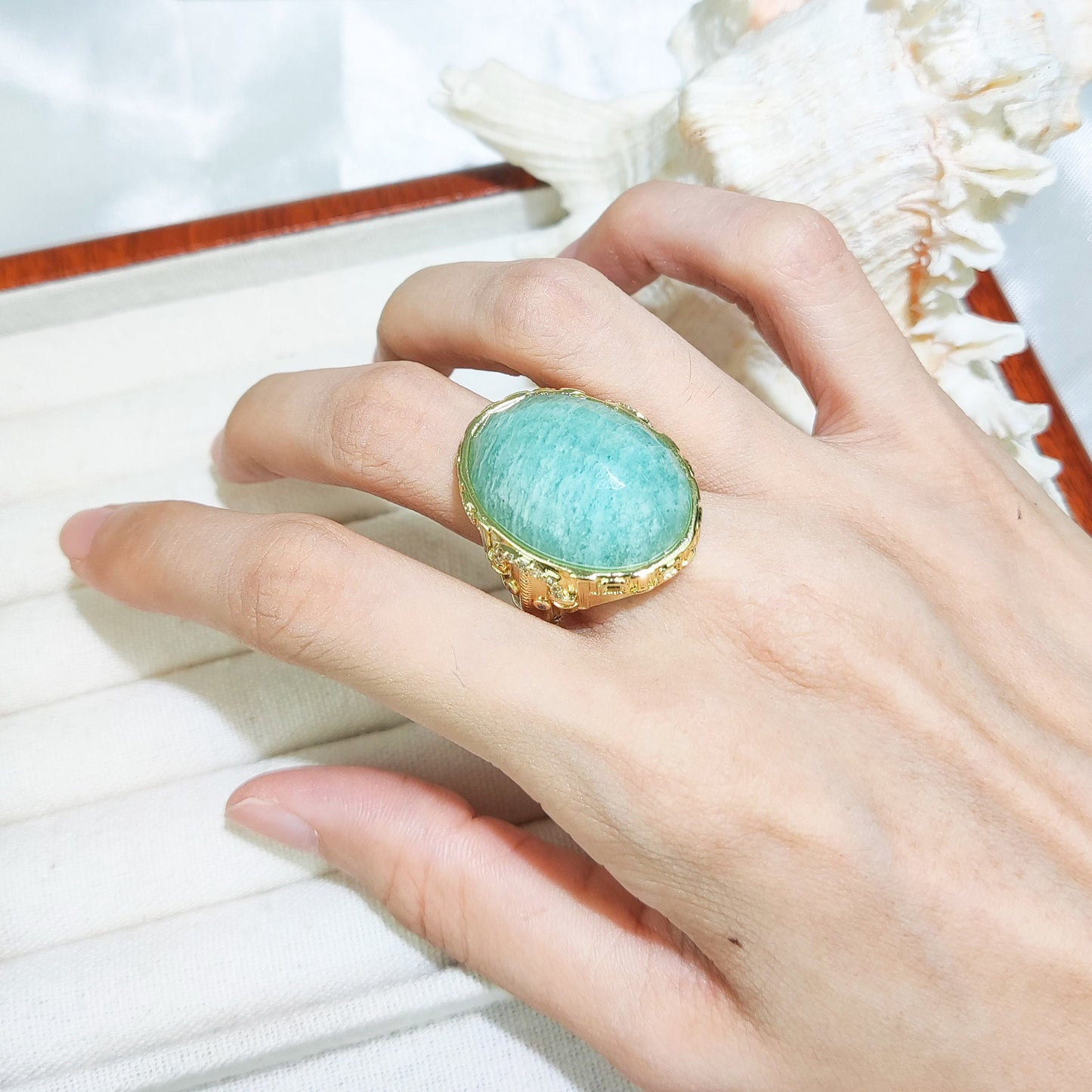 Bague luminous - Amazonite