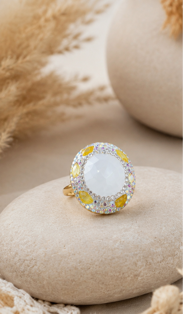 Bague Luna - Quartz Blanc
