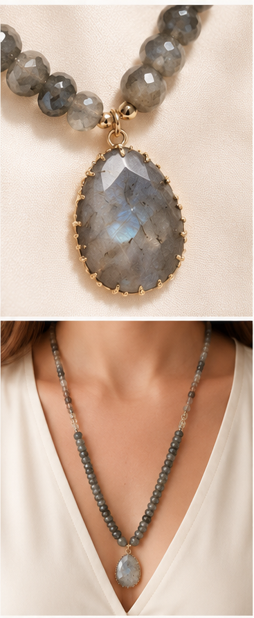 Sautoir Anna - Labradorite bleutée