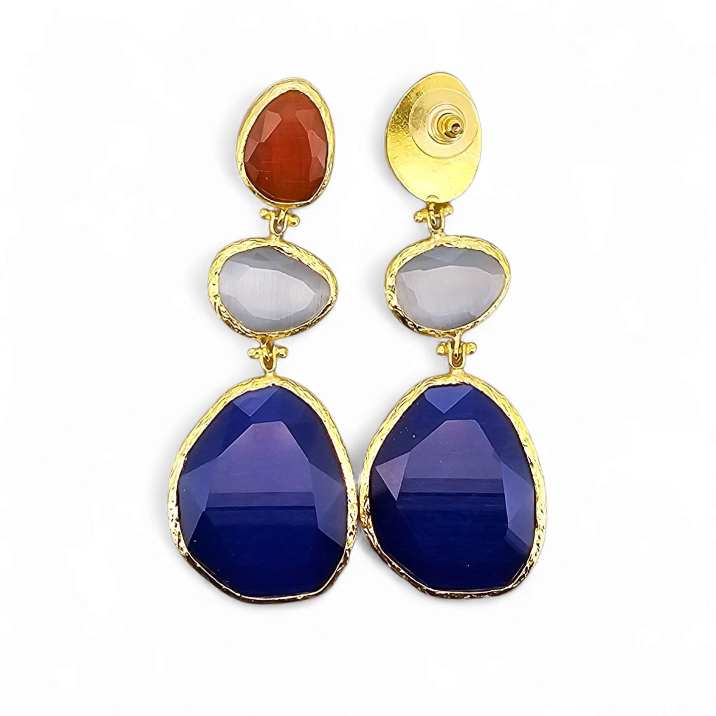 Boucle d'oreille Glow Line Cobalt • Blanc • Rouge