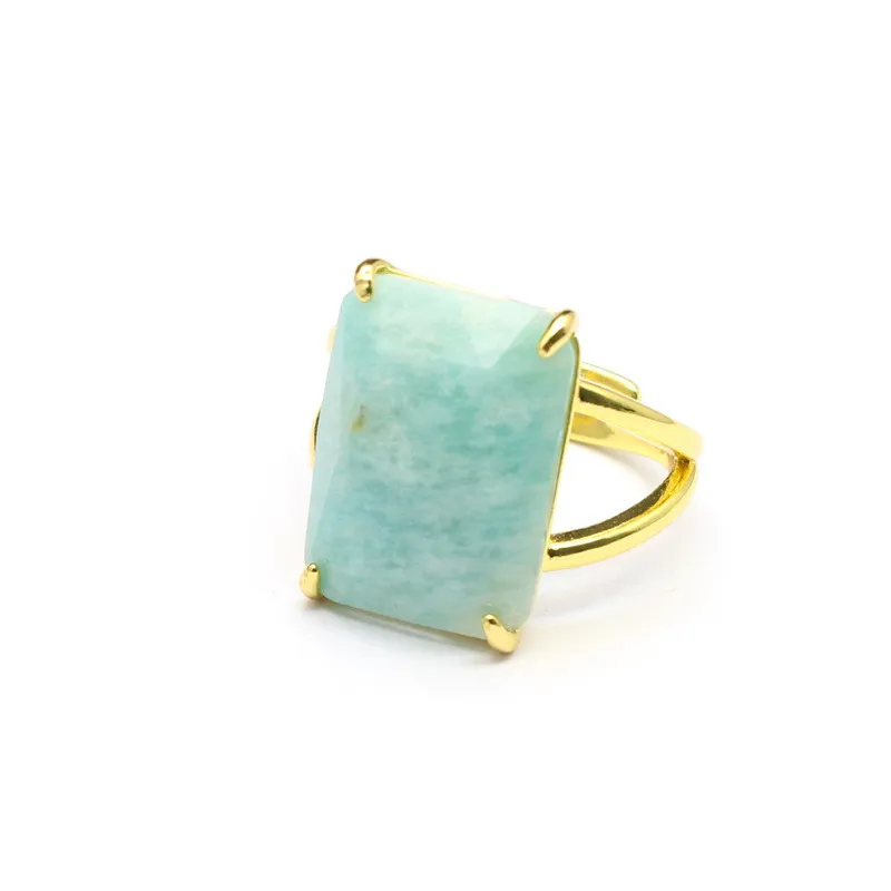 Bague Pria Amazonite & Pierre de Soleil