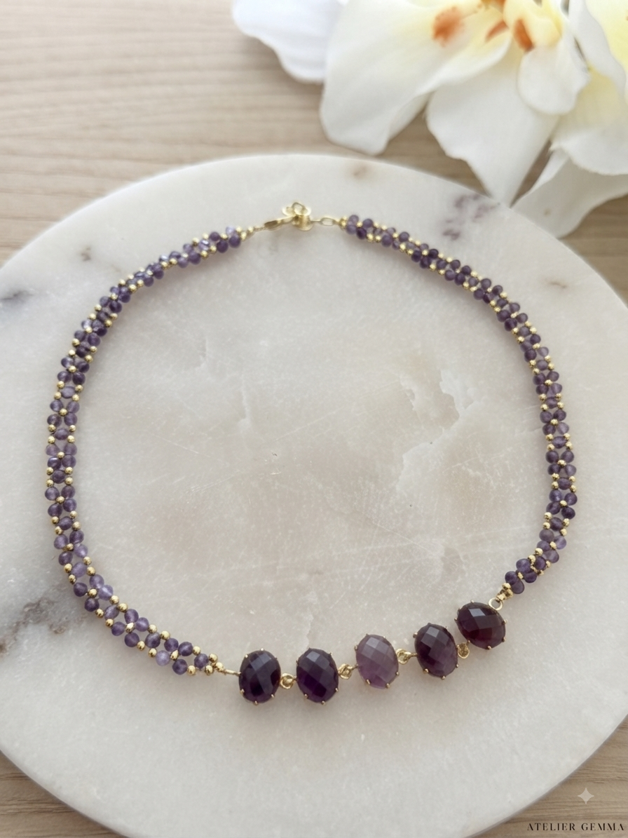 Collier création Liora - Améthyste