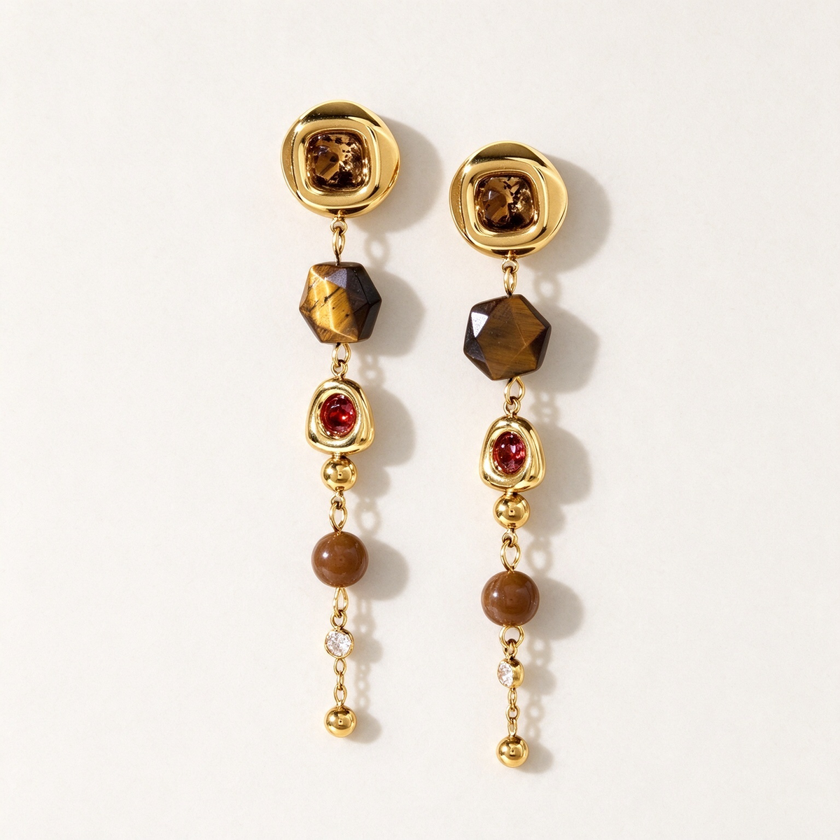 Boucles d’oreilles Esma ~ Œil de tigre