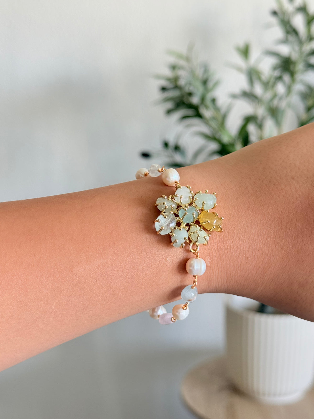 Bracelet Création Astrée - Perles d’eau douce et Agathe