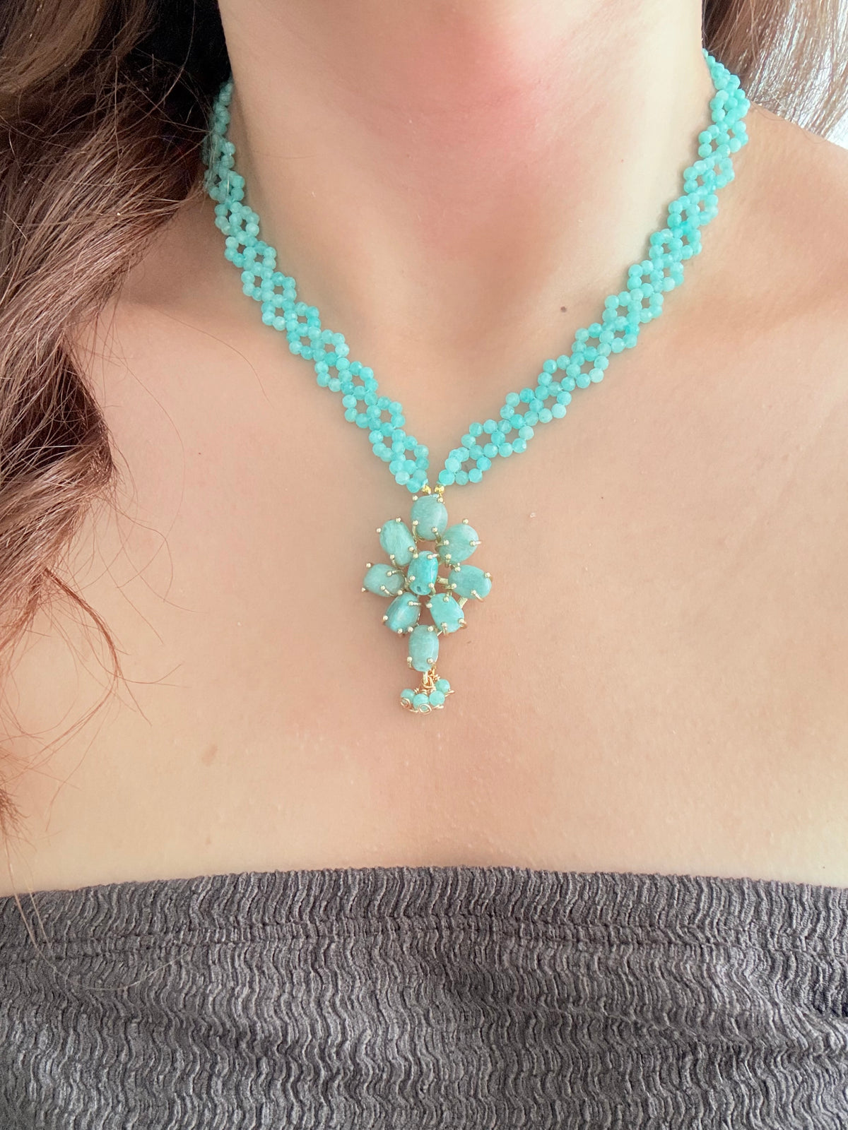 Collier création Gaïa - Amazonite