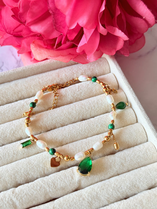 Bracelet Multi charms Positano -Vert