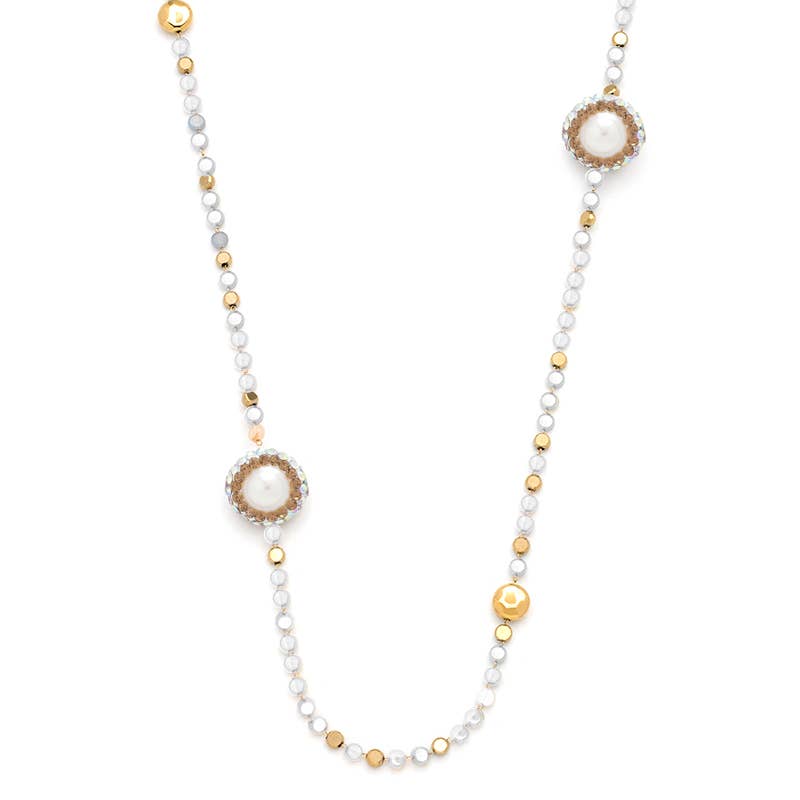 Sautoir pastel perles d’eau douce
