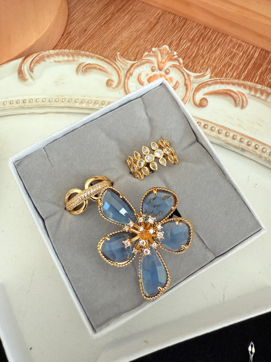 Lot de 3 bagues Zircon