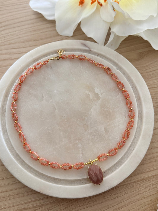 Collier création Alma - Pierre de soleil