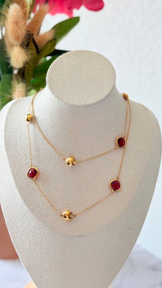 Sautoir bohemian light ROUGE