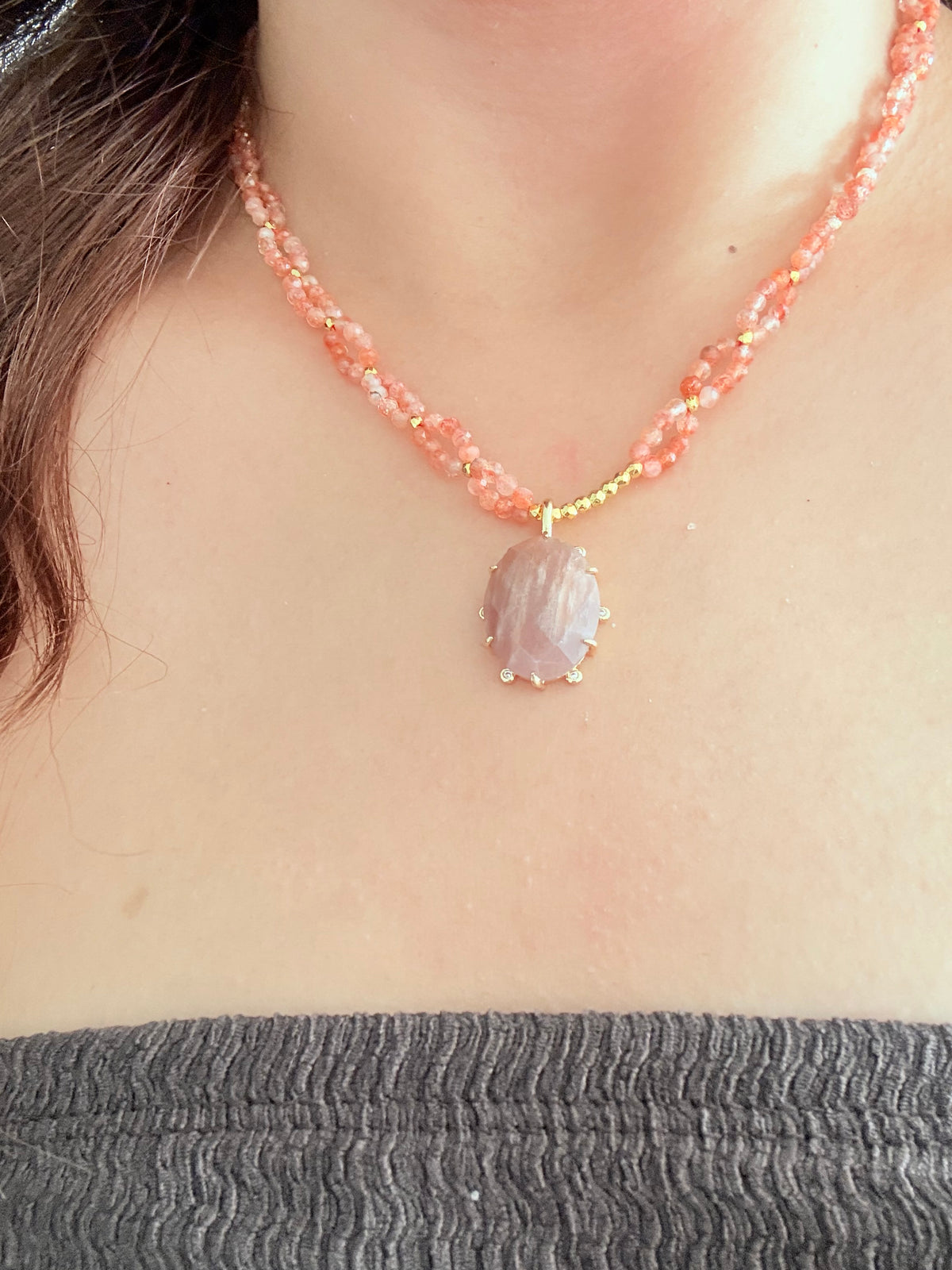 Collier création Alma - Pierre de soleil
