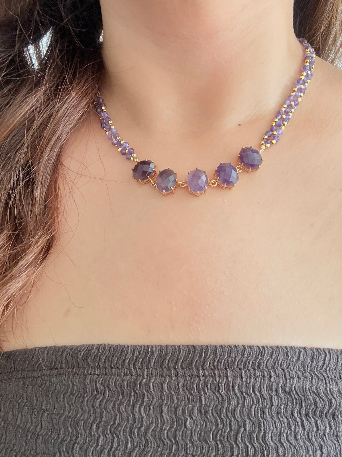 Collier création Liora - Améthyste