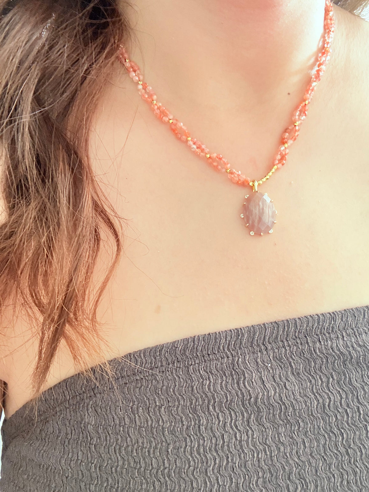 Collier création Alma - Pierre de soleil