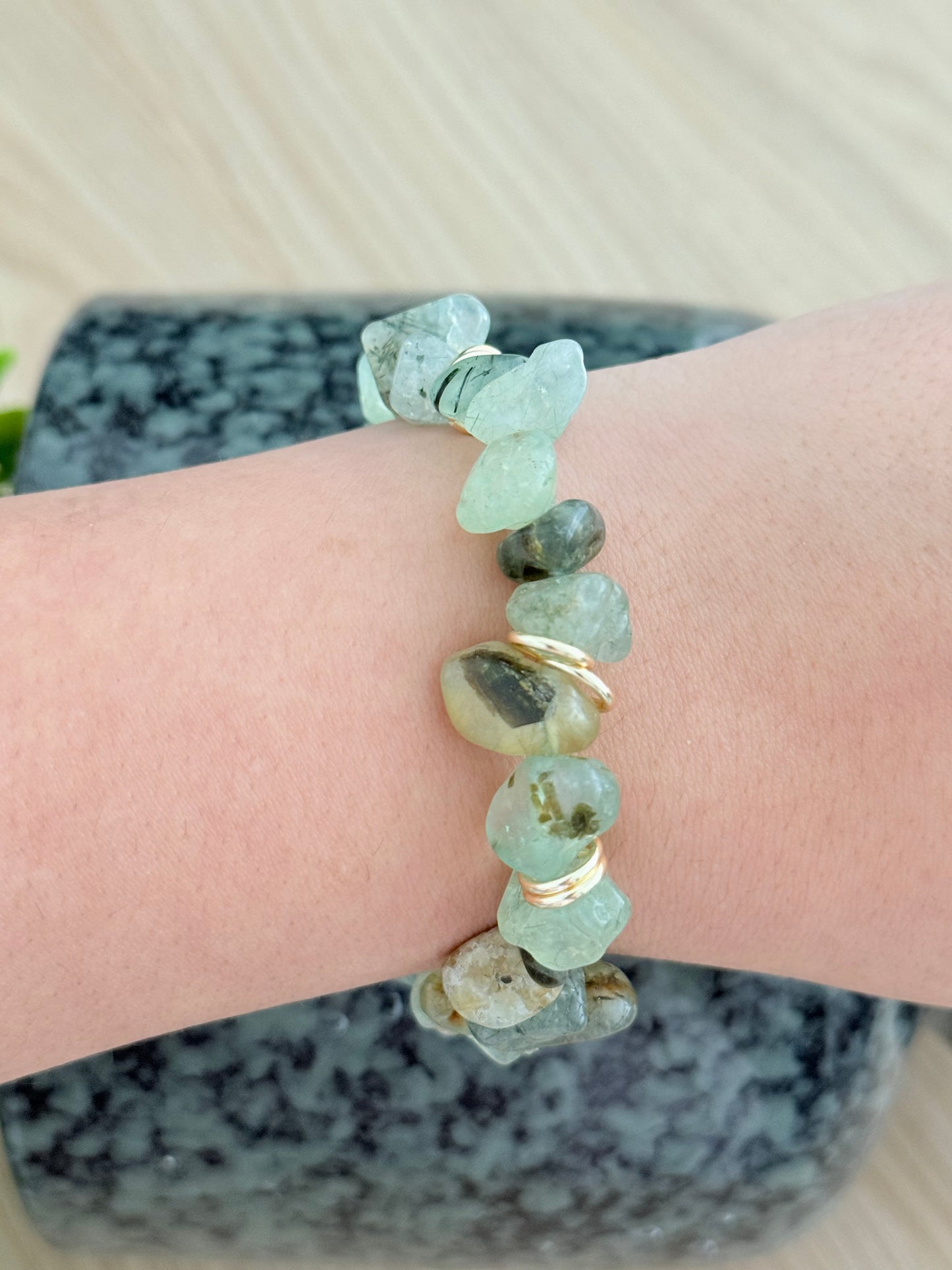 Bracelet Jade Vert et aventurine