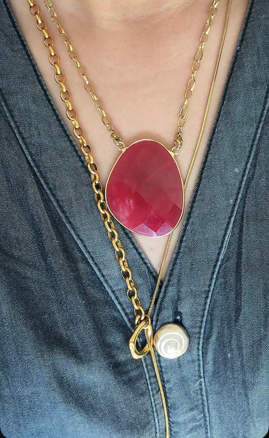 Collier Makadami - Cornaline
