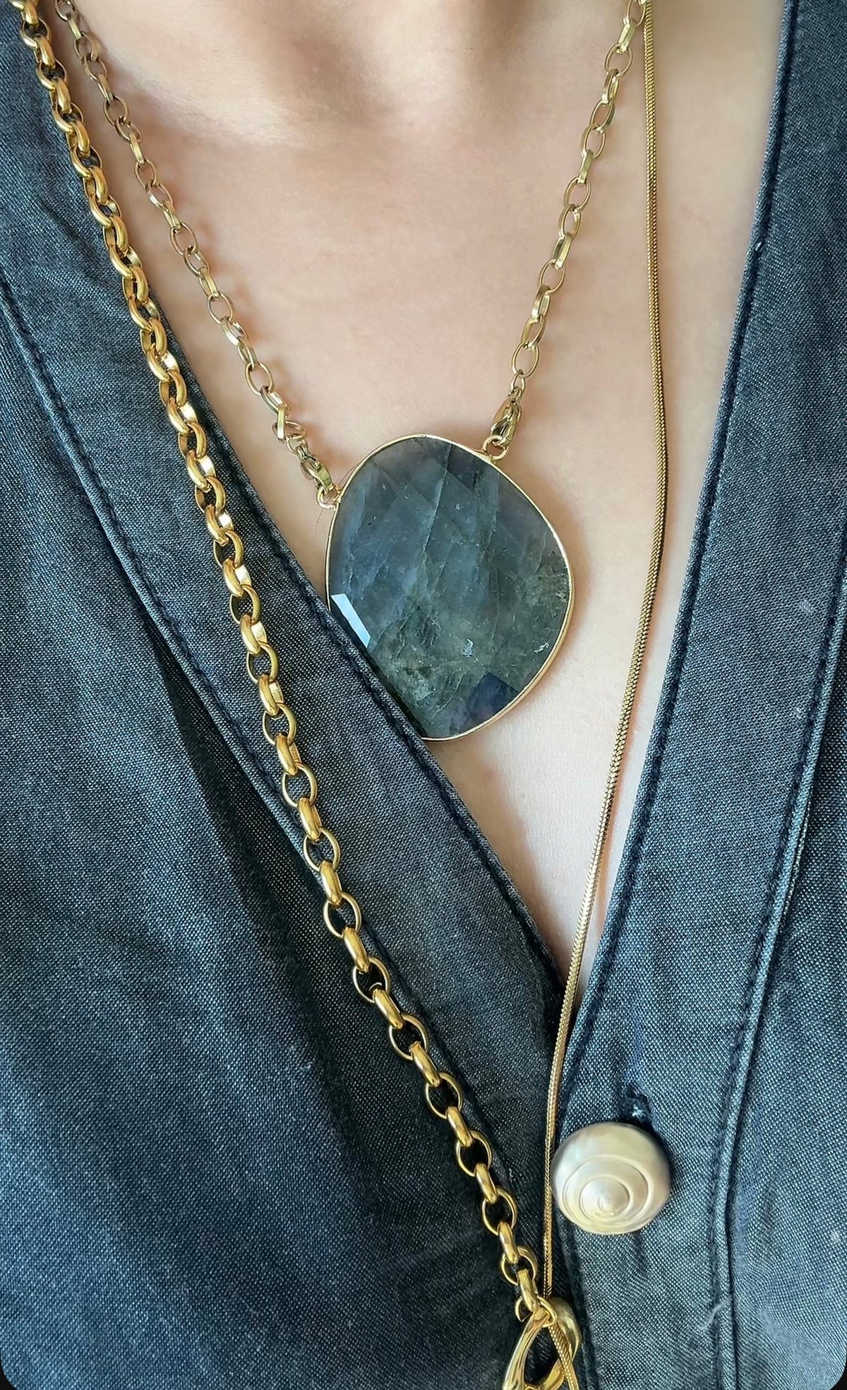 Collier Makadami - Labradorite