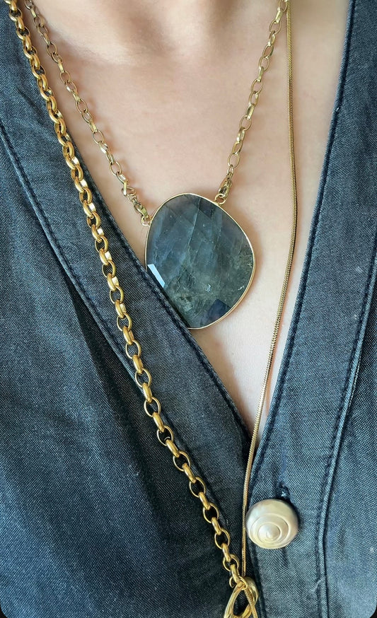 Collier Makadami - Labradorite