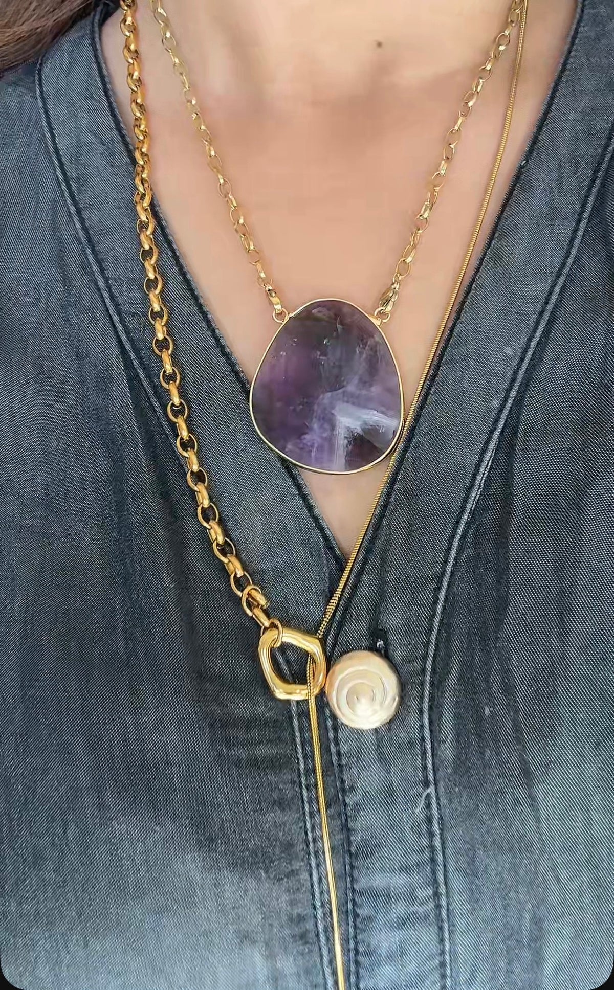 Collier Makadami - Améthyste