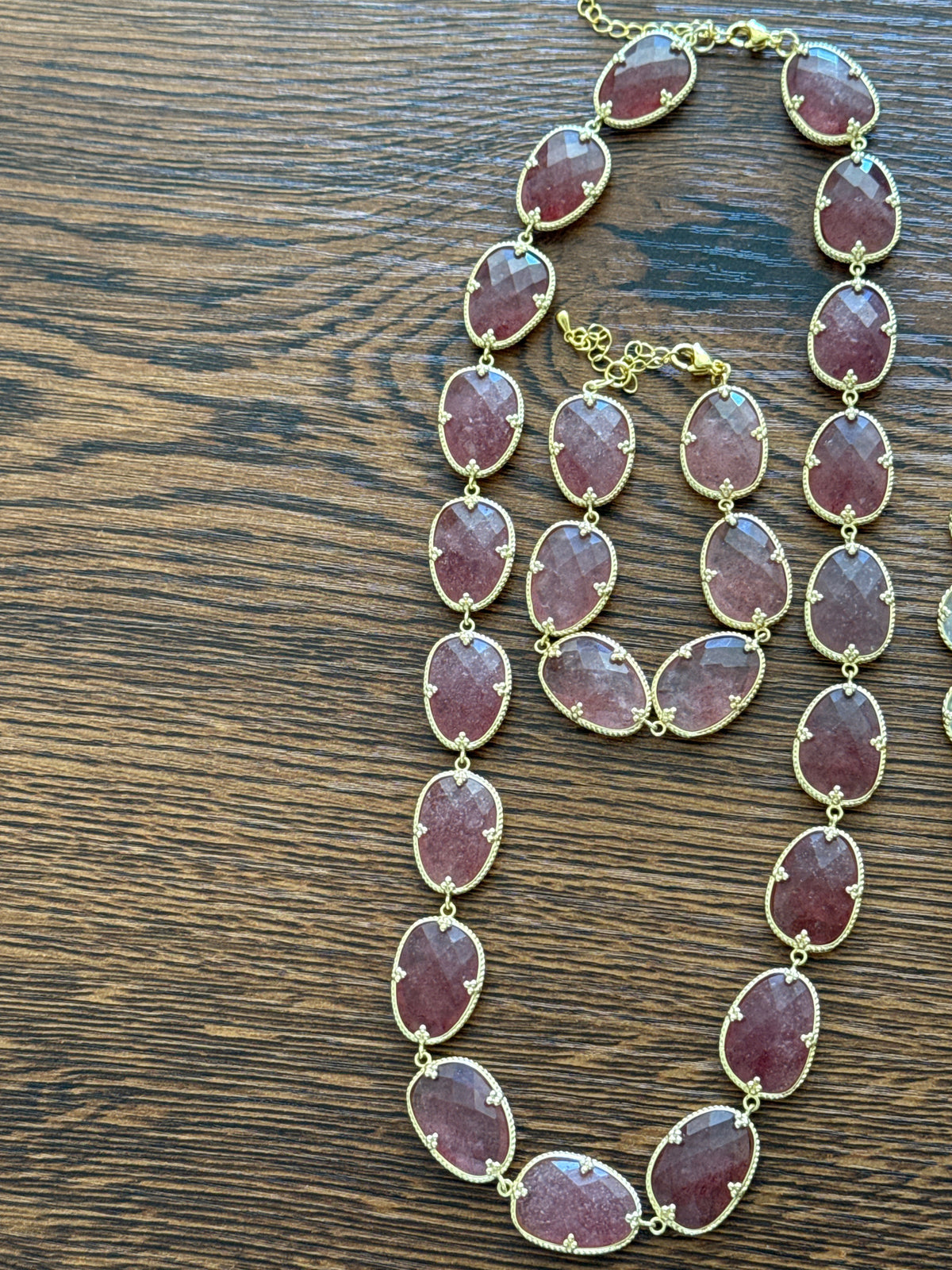 Collier Morgane - Quartz fraise rose