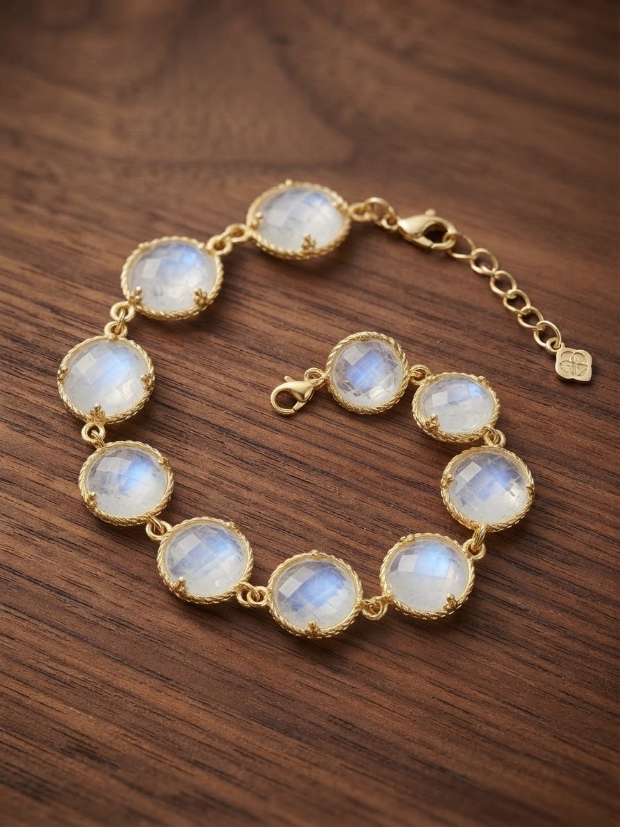 Bracelet Moon - Cristal de roche & Pierre de Lune