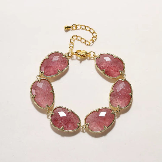 Bracelet Morgane - Quartz fraise Rose