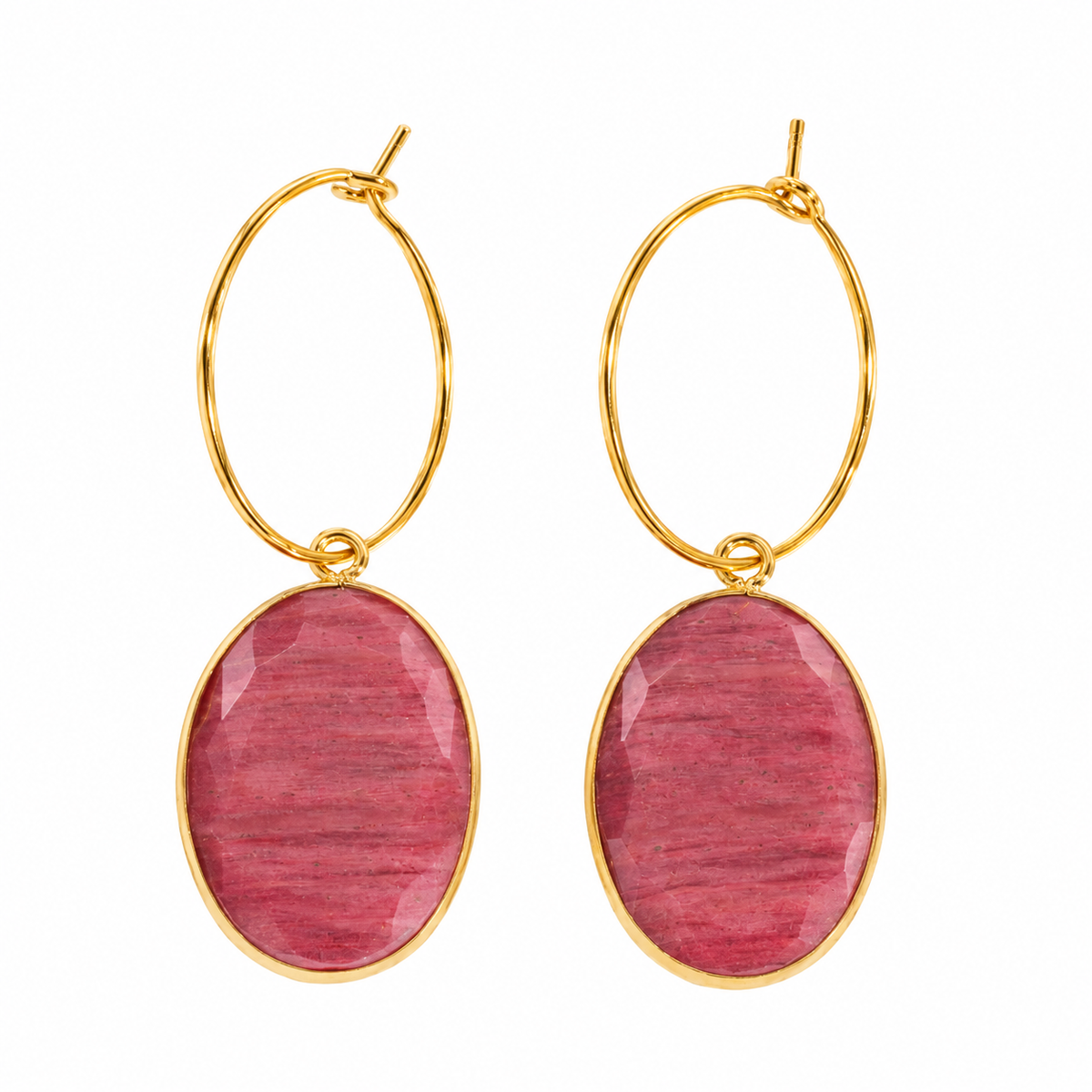 Boucles d’oreilles Alkéo - Véritable Rhodochrosite