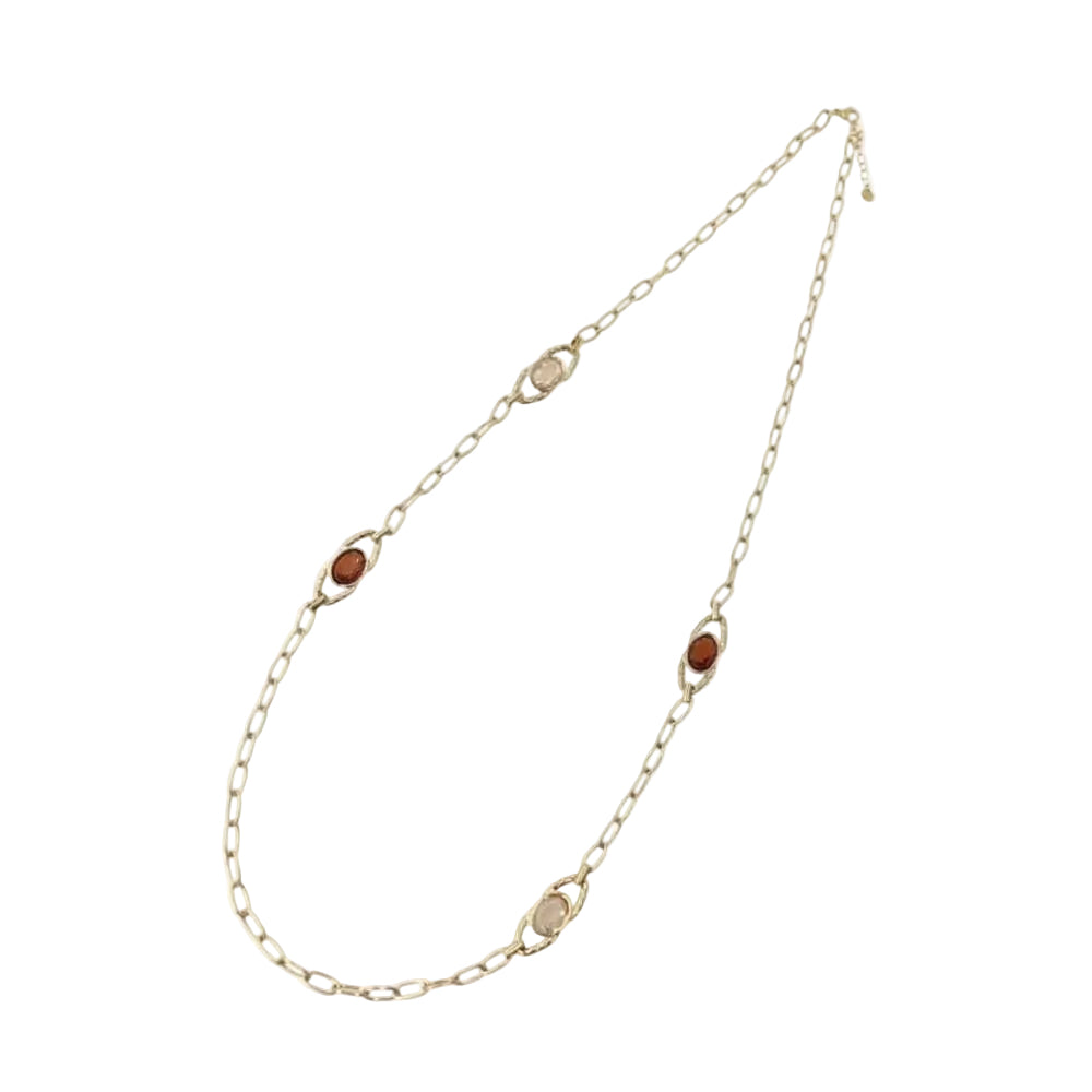 Sautoir Amy - Zircons et Acier inoxydable