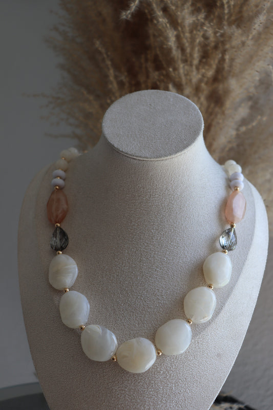 Collier Sautoir Emira - Blanc