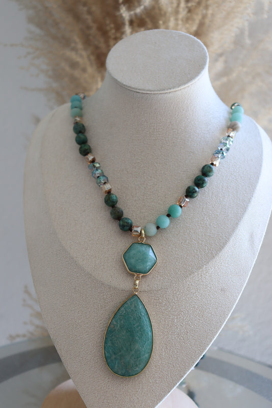 Sautoir Amazonite – Sérénité & Confiance